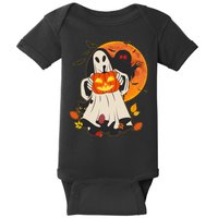 Spooky Halloween Autumn Ghost Jackolantern Baby Bodysuit