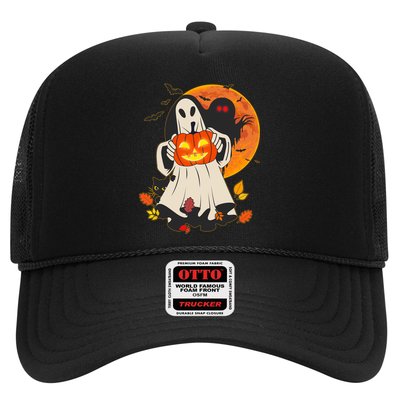 Spooky Halloween Autumn Ghost Jackolantern Trucker Hat