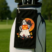 Spooky Halloween Autumn Ghost Jackolantern Golf Towel