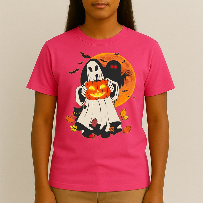 Spooky Halloween Autumn Ghost Jackolantern T-Shirt