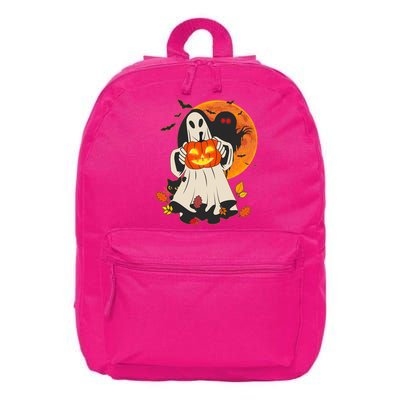 Spooky Halloween Autumn Ghost Jackolantern 16 in Basic Backpack