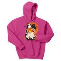 Spooky Halloween Autumn Ghost Jackolantern Kids Hoodie