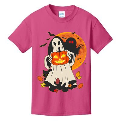 Spooky Halloween Autumn Ghost Jackolantern Kids T-Shirt