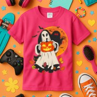 Spooky Halloween Autumn Ghost Jackolantern Kids T-Shirt