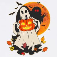 Spooky Halloween Autumn Ghost Jackolantern Garment-Dyed Sweatshirt