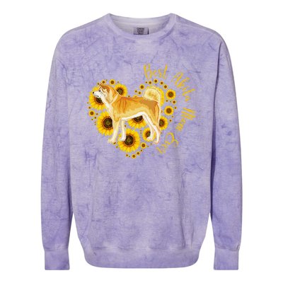 Sunflower Heart Akita Mom, Women's Day Gift Colorblast Crewneck Sweatshirt