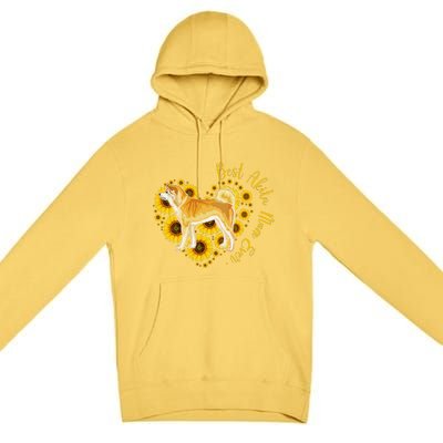 Sunflower Heart Akita Mom, Women's Day Gift Premium Pullover Hoodie