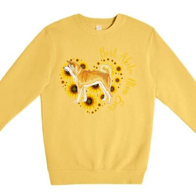 Sunflower Heart Akita Mom, Women's Day Gift Premium Crewneck Sweatshirt