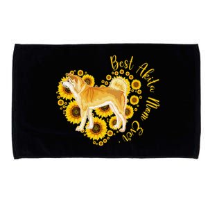 Sunflower Heart Akita Mom, Women's Day Gift Microfiber Hand Towel