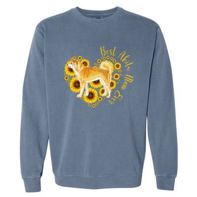 Sunflower Heart Akita Mom, Women's Day Gift Garment-Dyed Sweatshirt