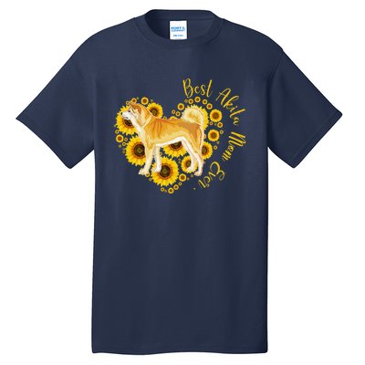 Sunflower Heart Akita Mom, Women's Day Gift Tall T-Shirt