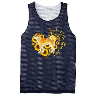 Sunflower Heart Akita Mom, Women's Day Gift Mesh Reversible Basketball Jersey Tank