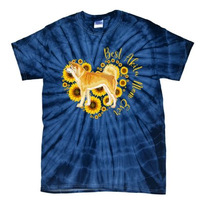 Sunflower Heart Akita Mom, Women's Day Gift Tie-Dye T-Shirt