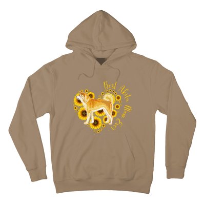 Sunflower Heart Akita Mom, Women's Day Gift Hoodie