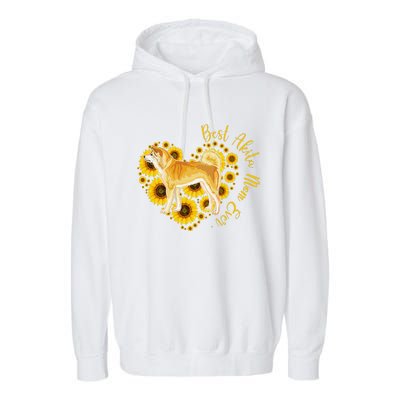 Sunflower Heart Akita Mom, Women's Day Gift Garment-Dyed Fleece Hoodie