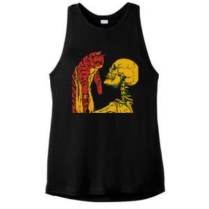 Skeleton Holding A Cat Juneteenth Black History Animal Lover Ladies PosiCharge Tri-Blend Wicking Tank