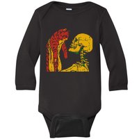 Skeleton Holding A Cat Juneteenth Black History Animal Lover Baby Long Sleeve Bodysuit