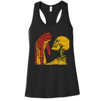 Skeleton Holding A Cat Juneteenth Black History Animal Lover Women's Racerback Tank