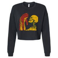 Skeleton Holding A Cat Juneteenth Black History Animal Lover Cropped Pullover Crew