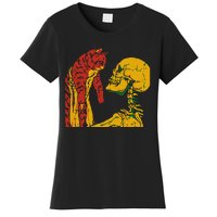 Skeleton Holding A Cat Juneteenth Black History Animal Lover Women's T-Shirt