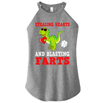 Stealing Hearts And Blasting Farts T Rex Cute Women’s Perfect Tri Rocker Tank