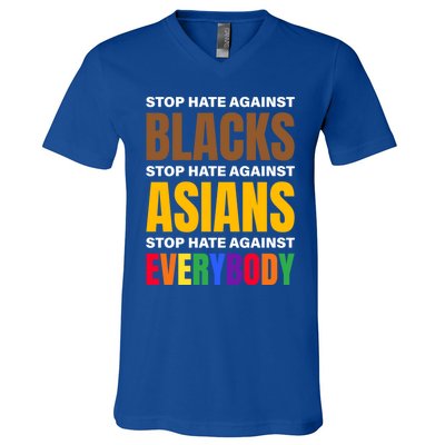 Stop Hate Against Blacks Against Asians And Everybody Else Meaningful Gift V-Neck T-Shirt