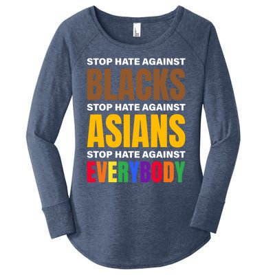 Stop Hate Against Blacks Against Asians And Everybody Else Meaningful Gift Women's Perfect Tri Tunic Long Sleeve Shirt