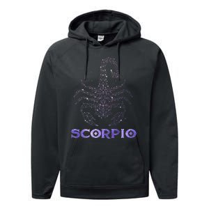 Scorpio Horoscope Astrology Symbol Zodiac Sign Performance Fleece Hoodie