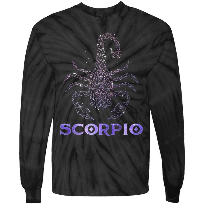 Scorpio Horoscope Astrology Symbol Zodiac Sign Tie-Dye Long Sleeve Shirt