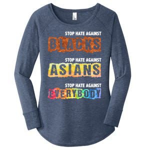 Stop Hate Against Blacks Against Asians And Everybody Gift Women's Perfect Tri Tunic Long Sleeve Shirt