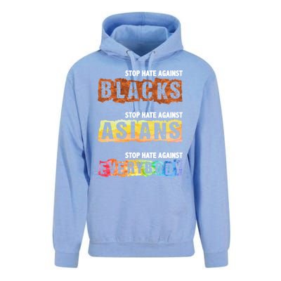 Stop Hate Against Blacks Against Asians And Everybody Gift Unisex Surf Hoodie