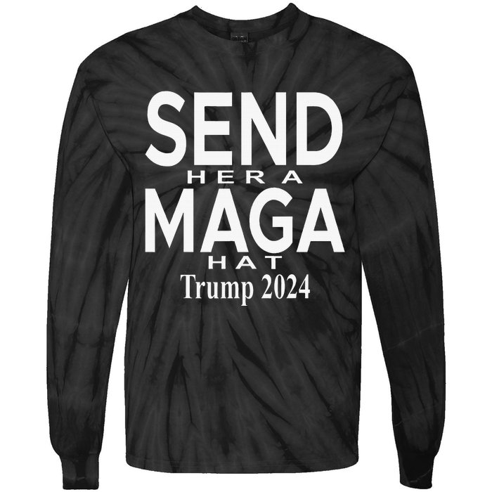 Send Her A Maga Hat Trump 2024 Election Debate Tie-Dye Long Sleeve Shirt