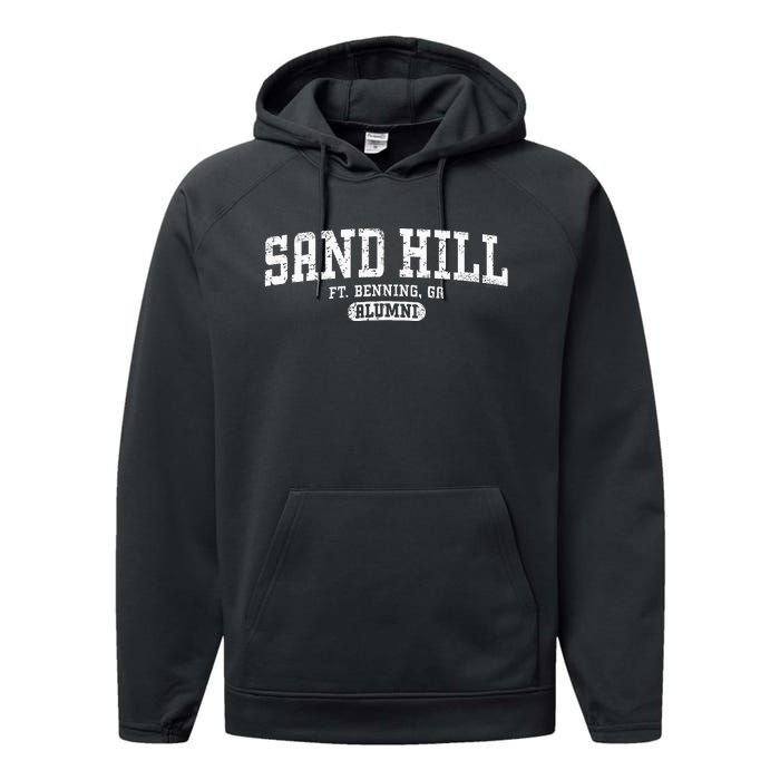 Sand Hill Alumni Retro Fort Benning Ga Performance Fleece Hoodie