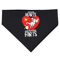 Stealing Hearts And Blasting Farts Funny Quote Dino USA-Made Doggie Bandana