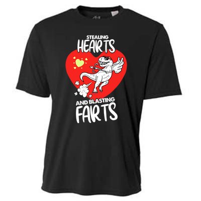 Stealing Hearts And Blasting Farts Funny Quote Dino Cooling Performance Crew T-Shirt