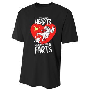 Stealing Hearts And Blasting Farts Funny Quote Dino Performance Sprint T-Shirt