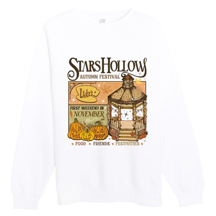 Stars Hollow Autumn Festival Food Friends Festivities Premium Crewneck Sweatshirt