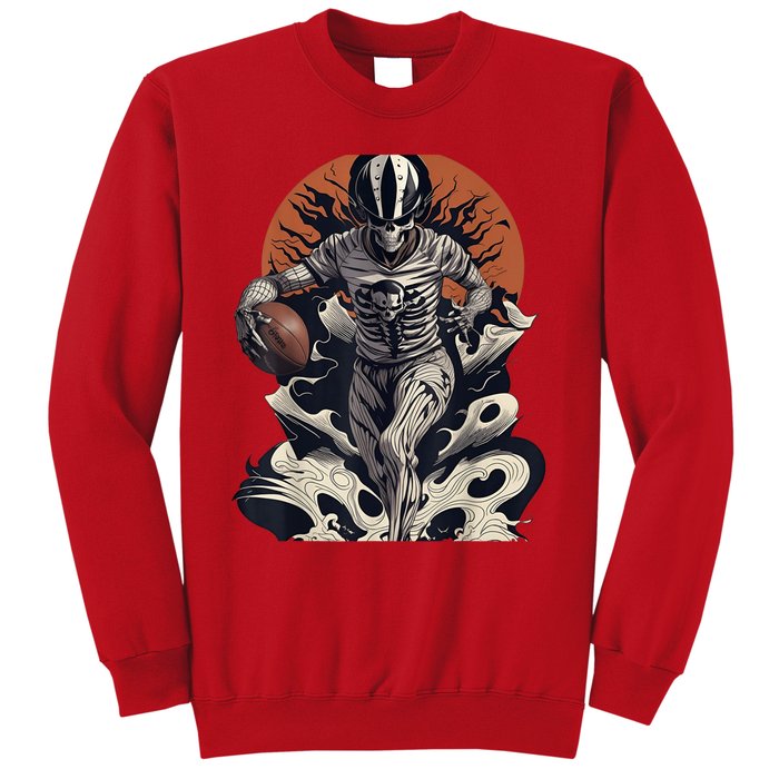 Skeleton Holding American Football Halloween Sweatshirt