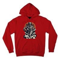 Skeleton Holding American Football Halloween Tall Hoodie