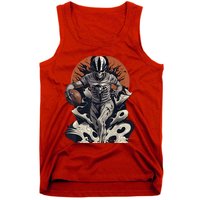 Skeleton Holding American Football Halloween Tank Top