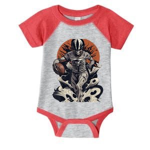 Skeleton Holding American Football Halloween Infant Baby Jersey Bodysuit