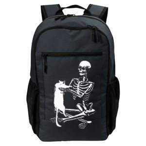 Skeleton Holding A Cat Lazy Halloween Costume Skull Daily Commute Backpack