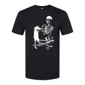 Skeleton Holding A Cat Lazy Halloween Costume Skull Softstyle CVC T-Shirt