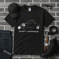 Shift Happens Automotive Nostalgia Vintage Hotrod Car Tall T-Shirt