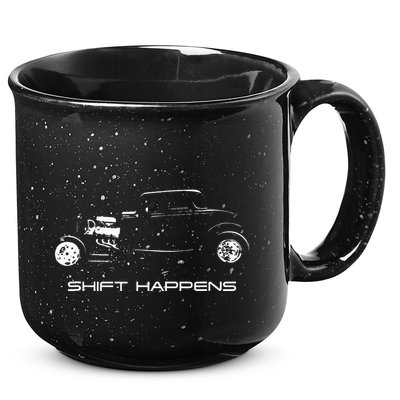 Shift Happens Automotive Nostalgia Vintage Hotrod Car 15oz Campfire Ceramic Mug