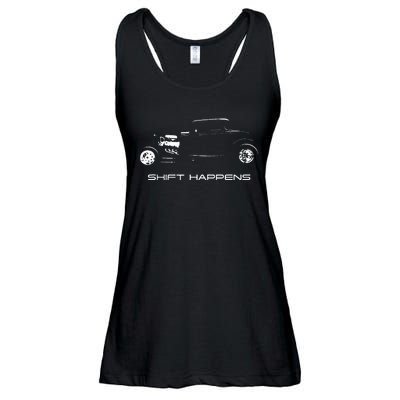 Shift Happens Automotive Nostalgia Vintage Hotrod Car Ladies Essential Flowy Tank