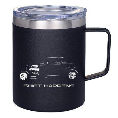 Shift Happens Automotive Nostalgia Vintage Hotrod Car 12oz Stainless Steel Coffee Mug