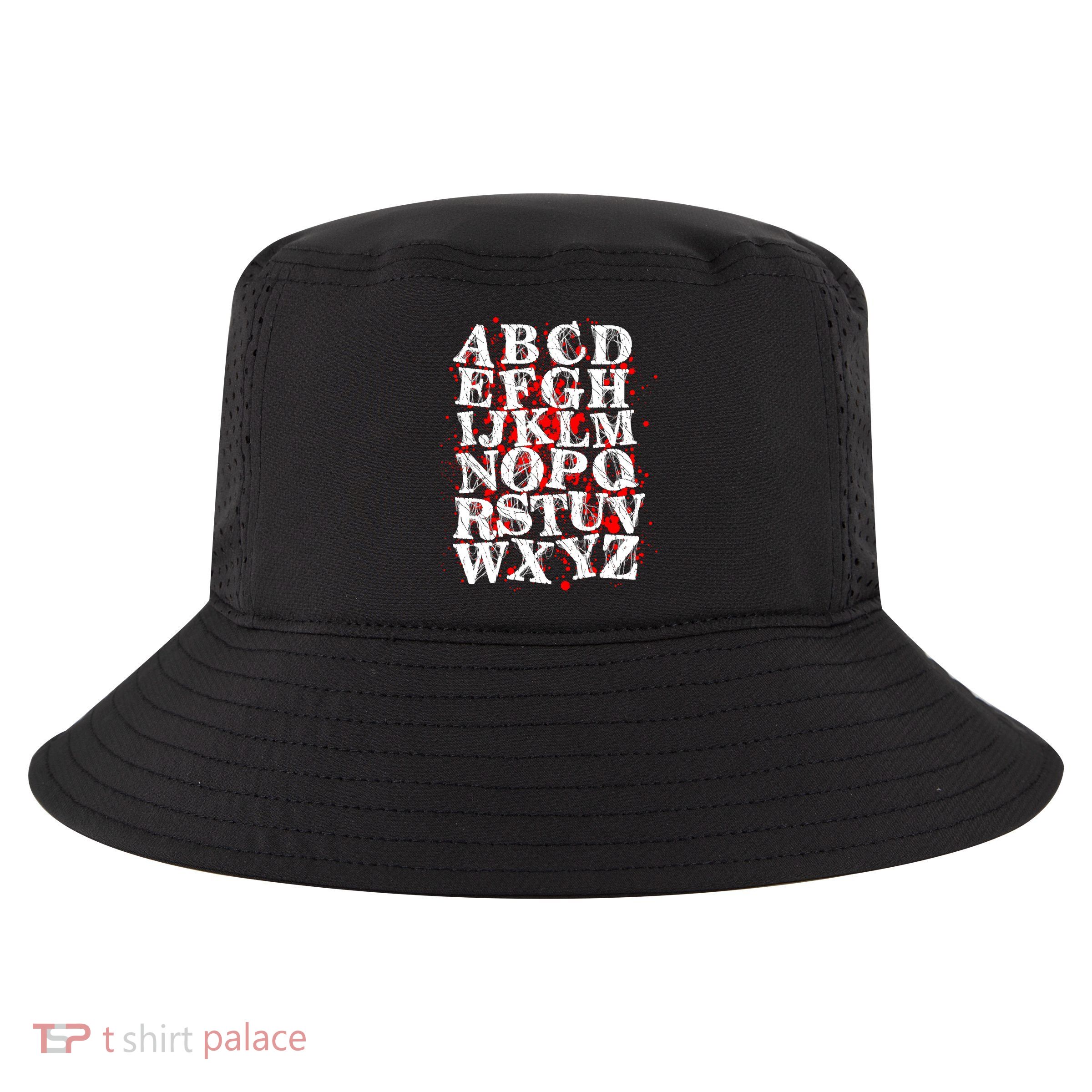 Spooky Halloween Alphabet Letters Cool Comfort Performance Bucket Hat