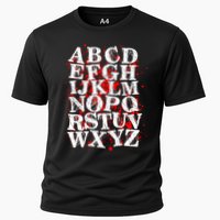 Spooky Halloween Alphabet Letters Cooling Performance Crew T-Shirt