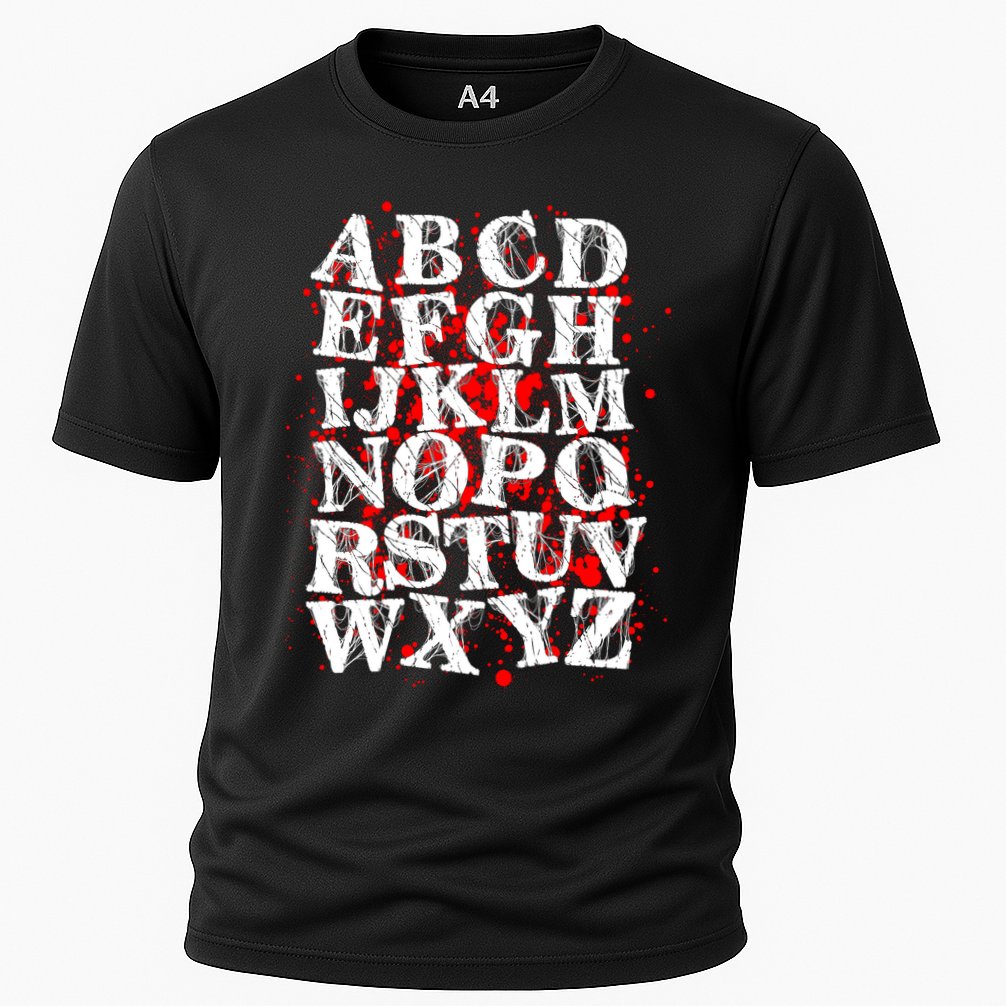 Spooky Halloween Alphabet Letters Cooling Performance Crew T-Shirt